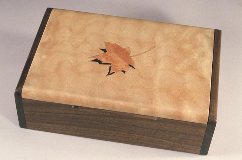 6 x 9 in. 'Desk' Box, Quiltefd Maple