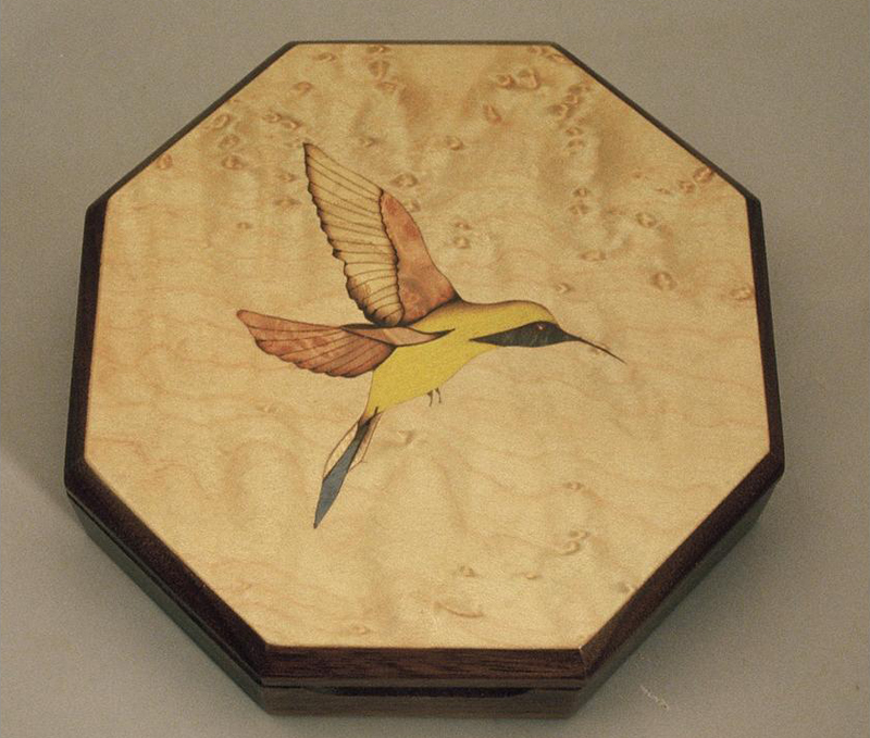 5.5 x 5.5 in. Octagonal Box, Birdseye Maple